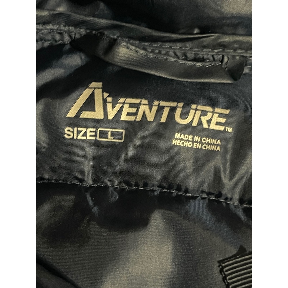 Aventure Womens Navy Blue Hooded Quilted Puffer Jacket Full Zip Longline Large - Picture 3 of 7